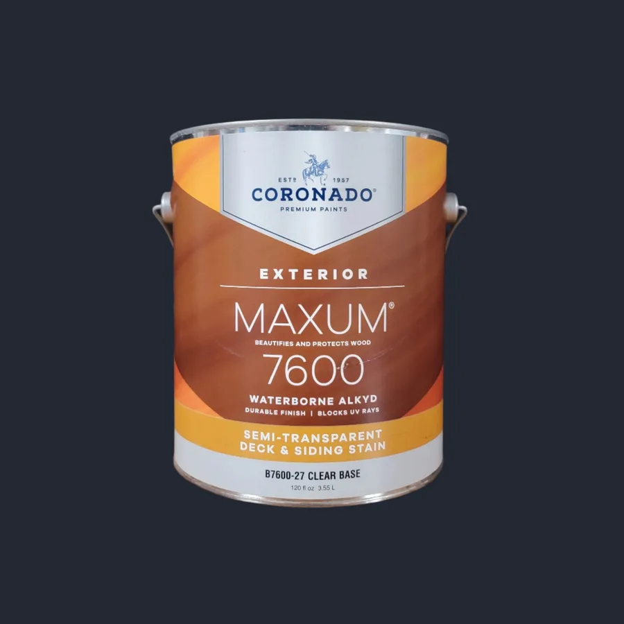 MAXUM Simi-Transparent deck and siding stain 7600 clear base (for darker colors)