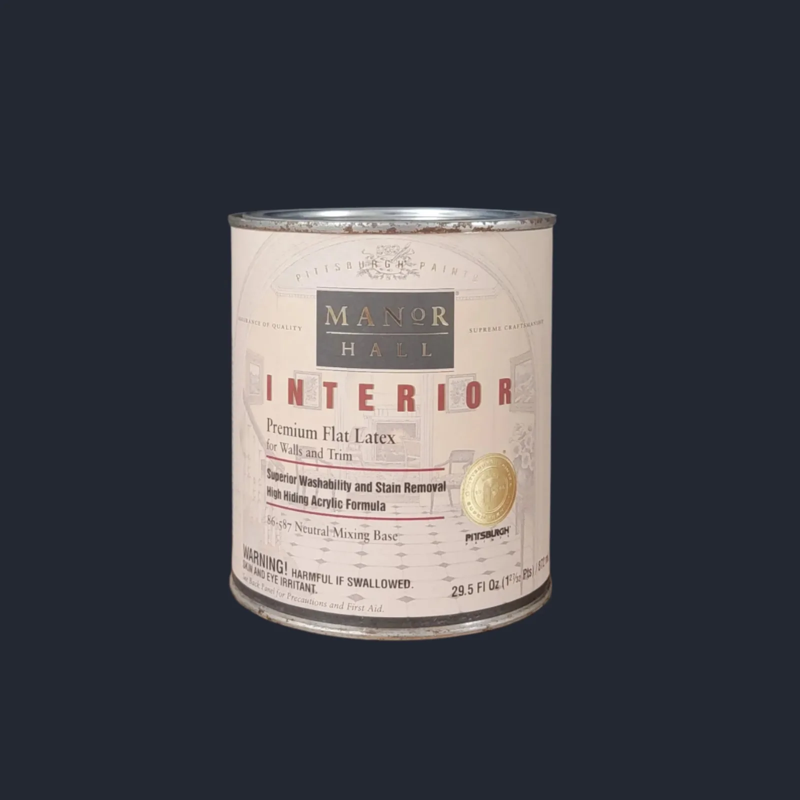 MANOR HALL® Interior Latex · Flat · Neutral Base · Quart
