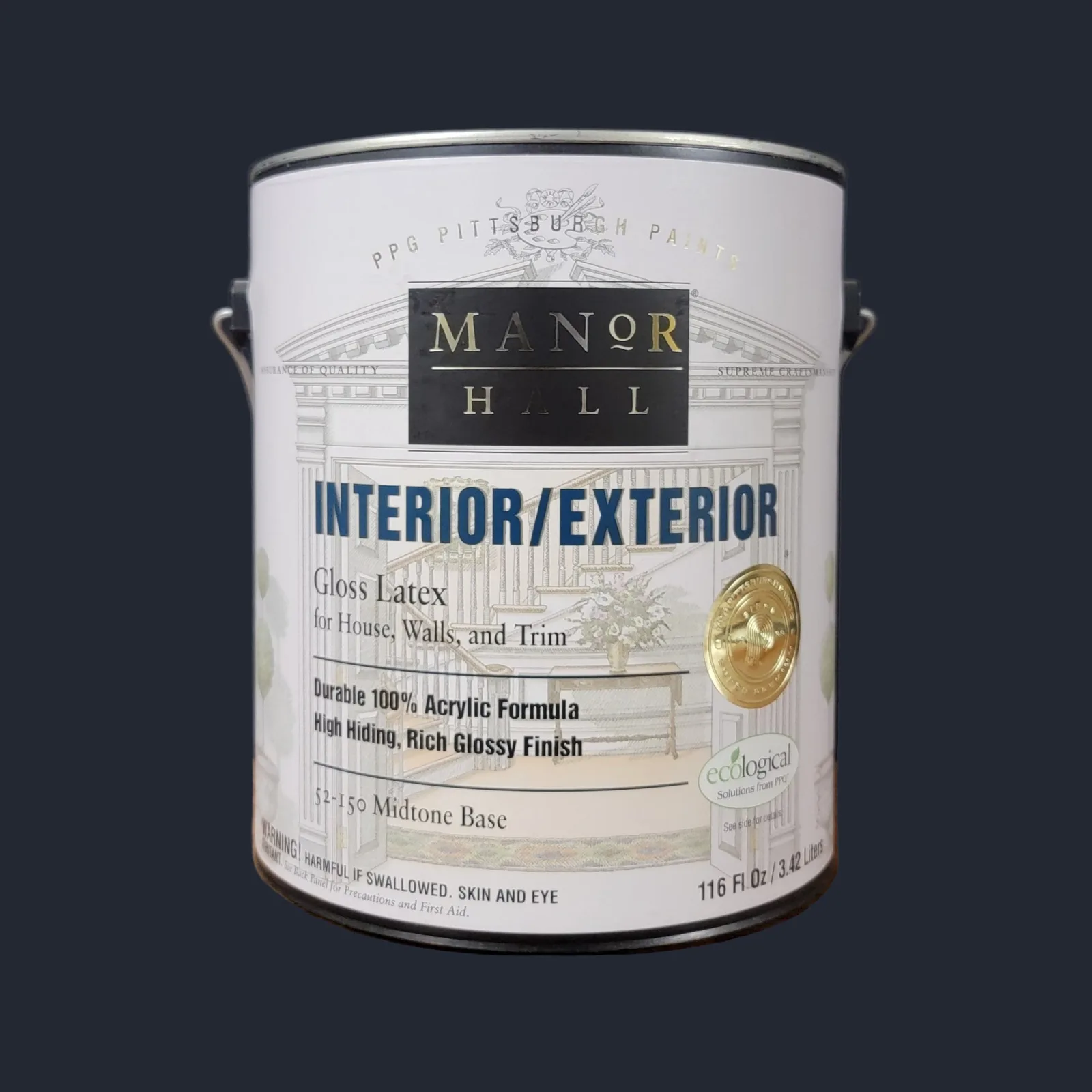 MANOR HALL® Interior/Exterior Latex · Gloss · Midtone Base