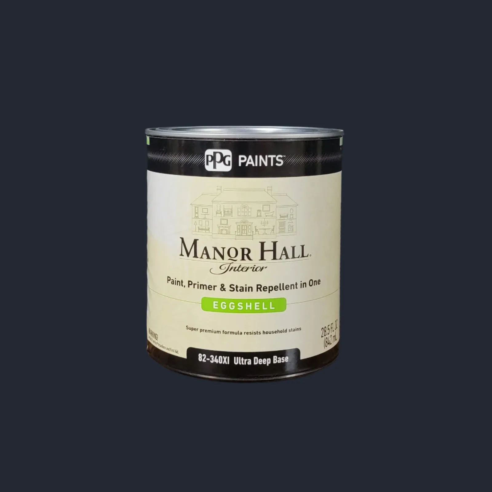 MANOR HALL® Interior Latex · Eggshell · Ultra Deep Base · Quart