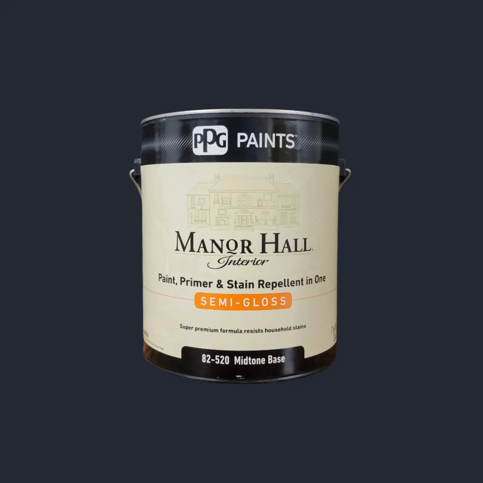 MANOR HALL® Interior Latex · Semi-Gloss · Midtone Base
