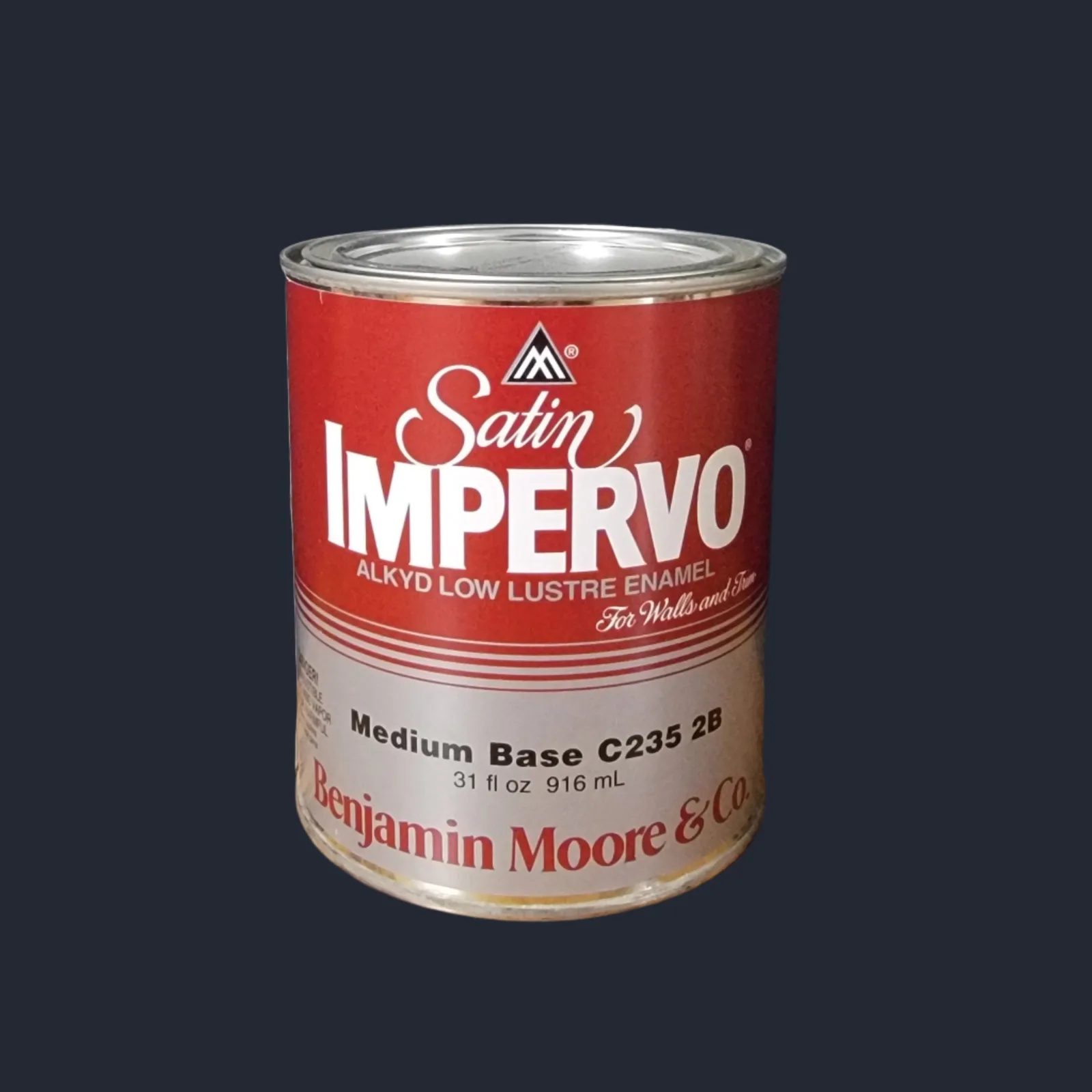 Satin Impervo Alkyd Low Lustre Enamel · Medium Base C235-2B · Quart