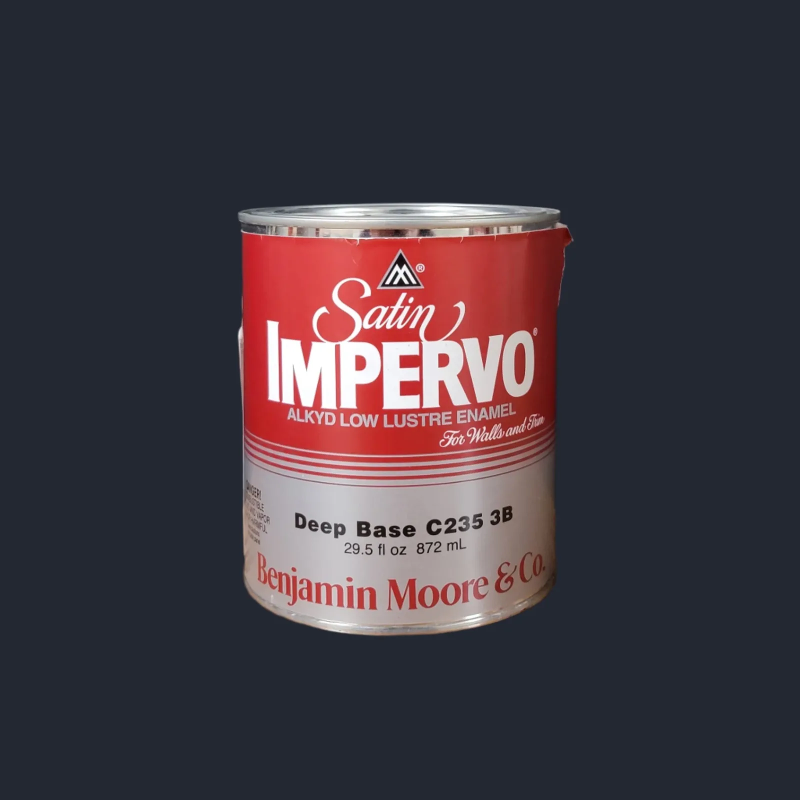 Satin Impervo Alkyd Low Lustre Enamel · Deep Base C235-3B · Quart