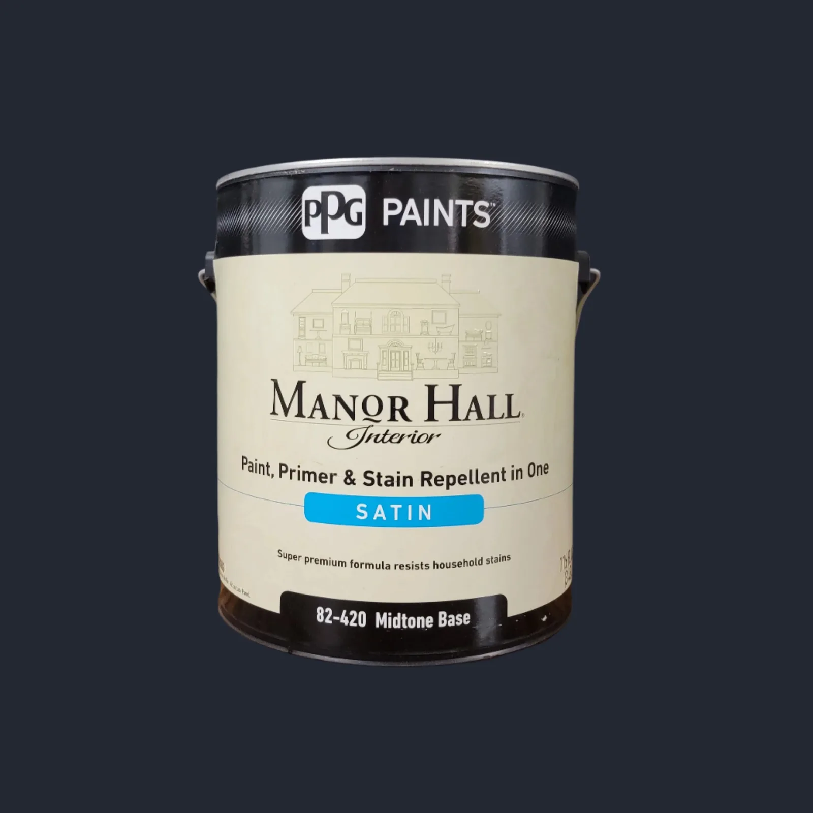 MANOR HALL® Interior Latex · Satin · Midtone Base